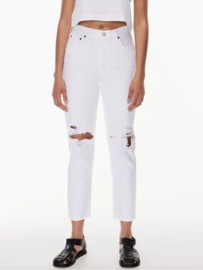 Agolde Fen High Rise Relaxed Taper Jeans White Conjure Size 31 NWT New